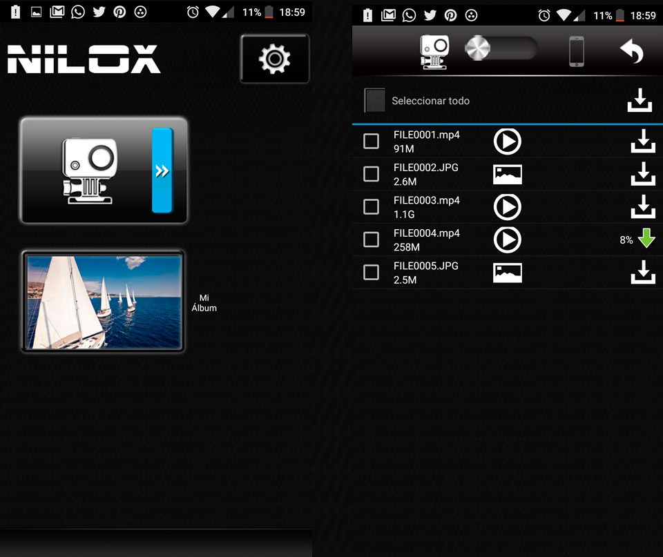 nilox-evo-4k-app